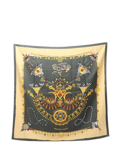 Pre-owned Hermes Carré 90 Parures Des Sables Scarf In Green