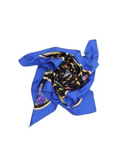 Pre-owned Hermes Hermès Carré 90 Qu'importe Le Flacon Silk Scarf In Blue