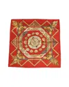 HERMES HERMES CARRE 90 ROCAILLE SCARF SILK RED AUTH HK761