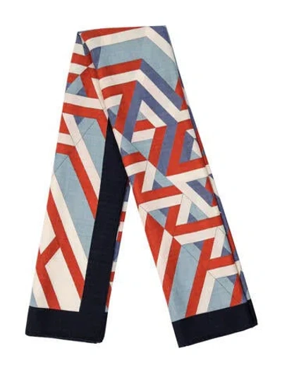 Pre-owned Hermes Carre Cube Cashmere Shawl In Blue