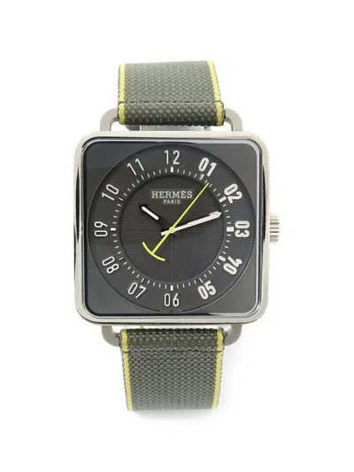 Pre-owned Hermes Carré H 38mm Watch In Grey