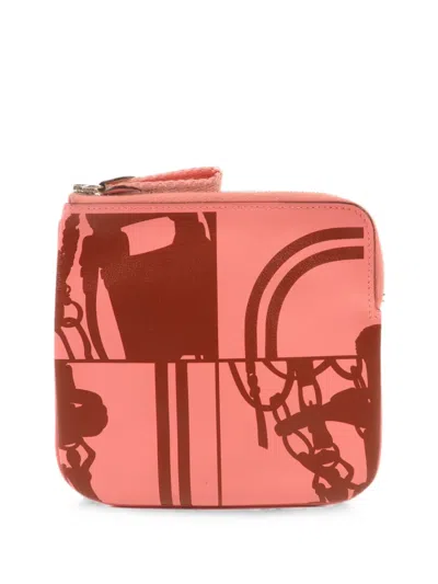Pre-owned Hermes Carrie Pocket Wallet In Pink