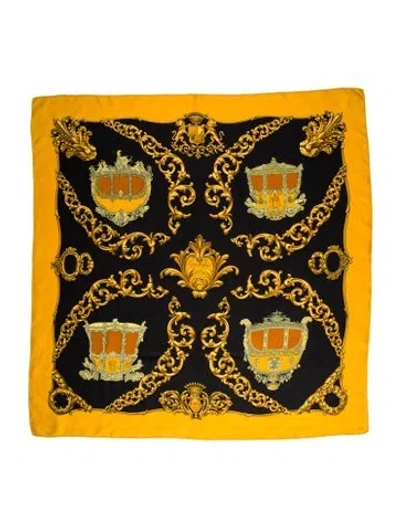 Pre-owned Hermes Carrosses D'or Silk Scarf In Multi