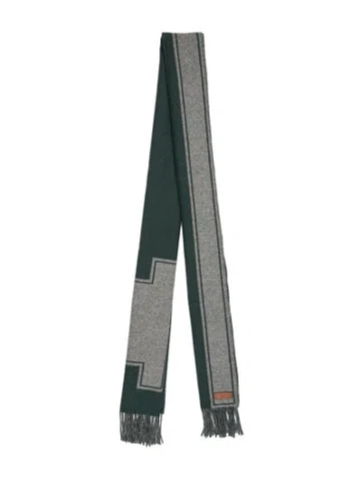 Pre-owned Hermes Casaque Clefs De H Cashmere Scarf In Gray