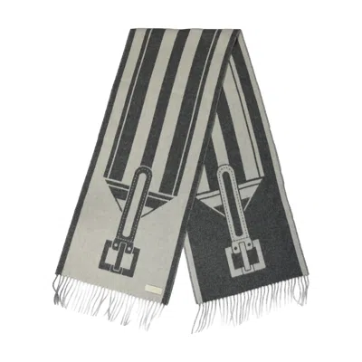 Hermes Casaque Cravache Scarf Gris Flanelle