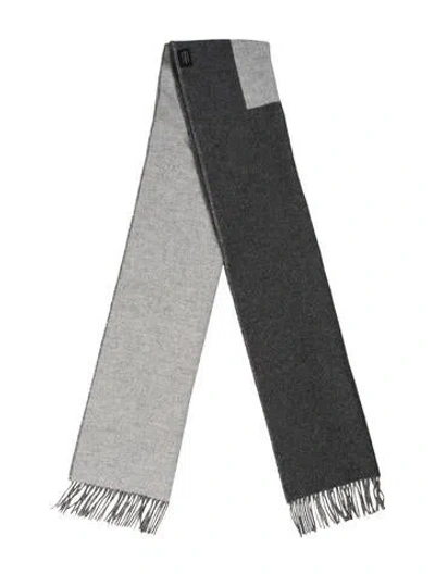 Pre-owned Hermes Casaque Double H Cashmere Muffler In Gray