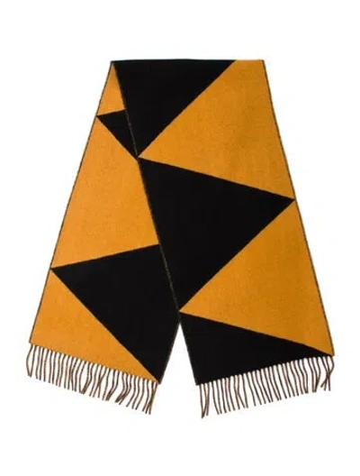 Pre-owned Hermes Casaque Zig Zag Cashmere Muffler In Black