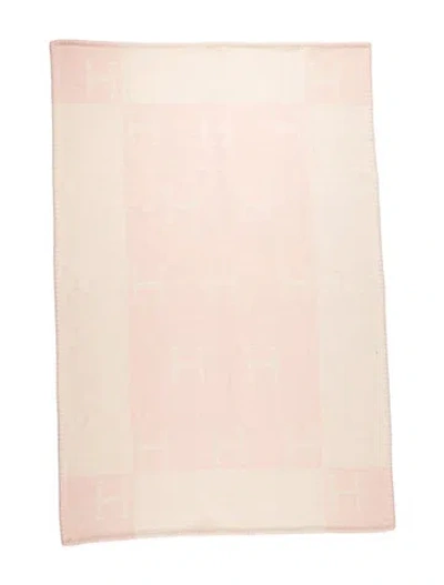 Pre-owned Hermes Cashmere Avalon Baby Blanket In Pink