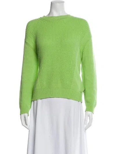 Pre-owned Hermes Cashmere Bateau Neckline Sweater In Green