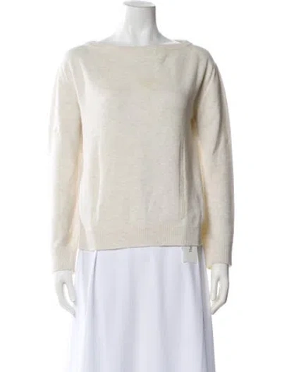 Pre-owned Hermes Cashmere Bateau Neckline Sweater In Neutral