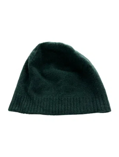 Pre-owned Hermes Cashmere Beanie Hat In Green