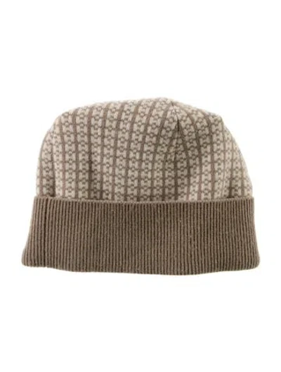 Pre-owned Hermes Cashmere Beanie In Neutral
