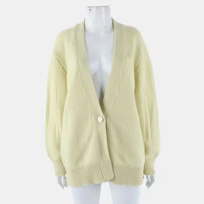 Pre-owned Hermes Hermès Cashmere Beige Cardigan 40 In Sand