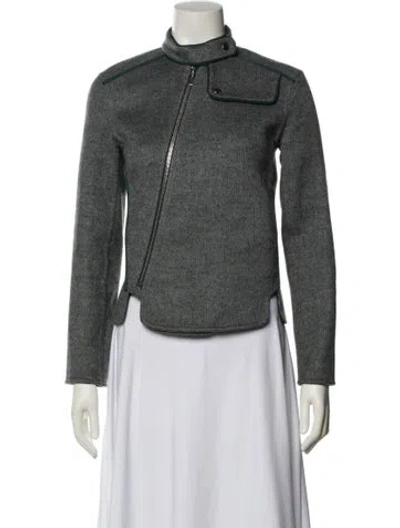 Pre-owned Hermes Cashmere Biker Jacket In Gray