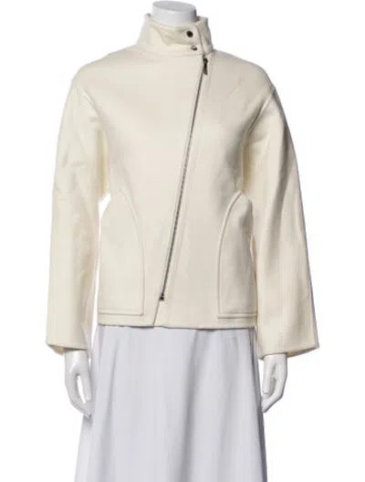 Pre-owned Hermes Cashmere Biker Jacket In Neutrals