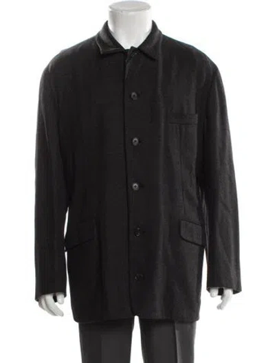 Pre-owned Hermes Cashmere Blazer In Gray