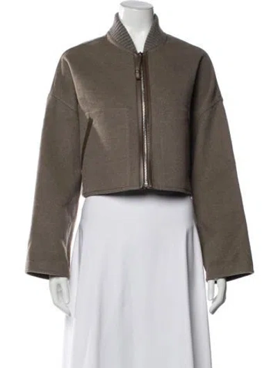 Pre-owned Hermes Cashmere Bomber Jacket In Brown
