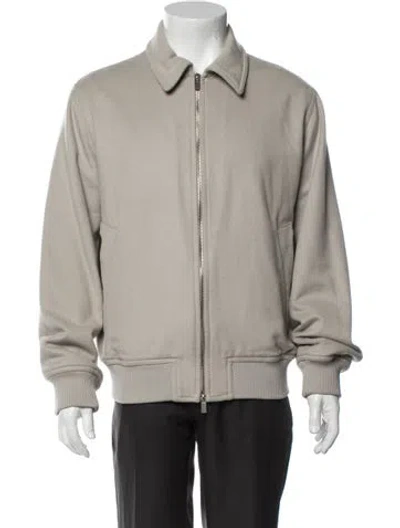 Pre-owned Hermes Cashmere Bomber Jacket In Grey