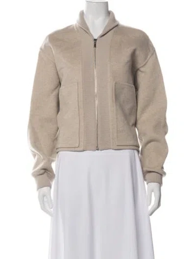 Pre-owned Hermes Cashmere Bomber Jacket In Neutral