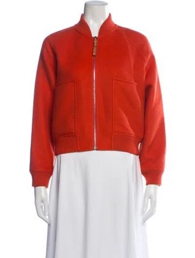 Pre-owned Hermes Cashmere Bomber Jacket In Orange