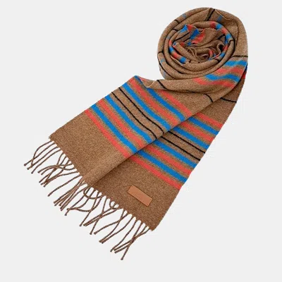 Pre-owned Hermes Hermès Cashmere Brown Scarf