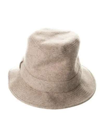 Pre-owned Hermes Cashmere Bucket Hat In Neutral