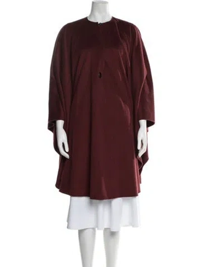 Pre-owned Hermes Cashmere Cape In Burgundy