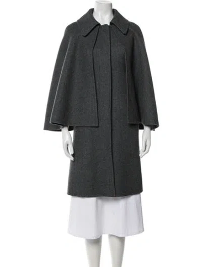 Pre-owned Hermes Cashmere Cape In Gray