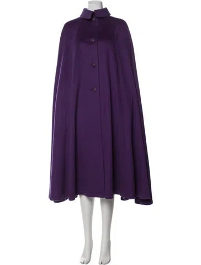 Pre-owned Hermes Cashmere Cape In Purple