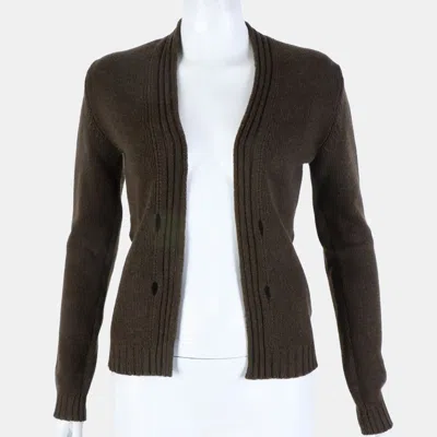 Pre-owned Hermes Hermès Cashmere Cardigan Size S In Brown