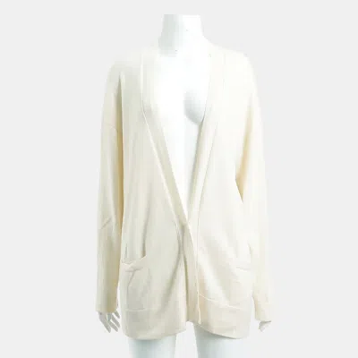 Pre-owned Hermes Hermès Cashmere Cardigan In White