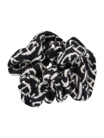 Pre-owned Hermes Cashmere Claudia Scrunchie In Blue