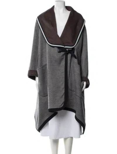 Pre-owned Hermes Cashmere Coat In Grey