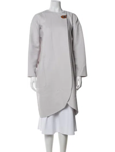 Pre-owned Hermes Cashmere Coat In Grey