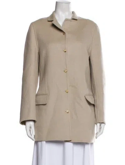 Pre-owned Hermes Cashmere Coat In Neutral