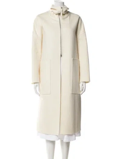 Pre-owned Hermes Cashmere Coat In Neutral
