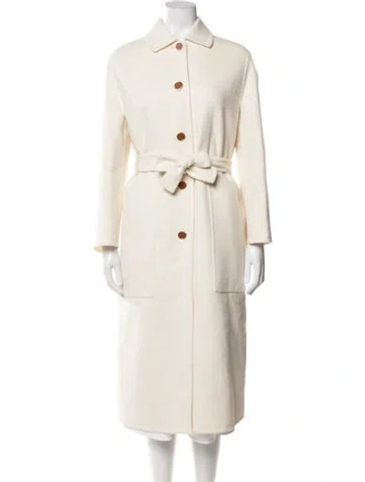 Pre-owned Hermes Cashmere Coat In Neutral