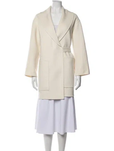 Pre-owned Hermes Cashmere Coat In Neutrals