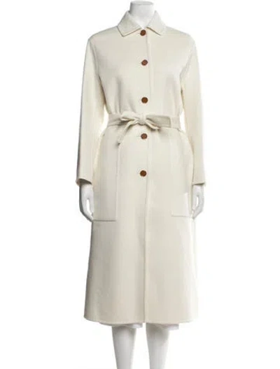 Pre-owned Hermes Cashmere Coat In Neutrals
