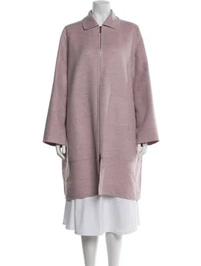Pre-owned Hermes Cashmere Coat In Purple