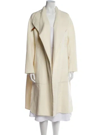 Pre-owned Hermes Cashmere Coat W/ Tags In Neutral