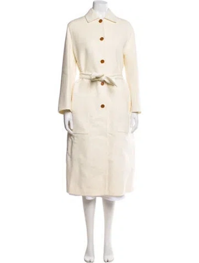 Pre-owned Hermes Cashmere Coat W/ Tags In Neutral