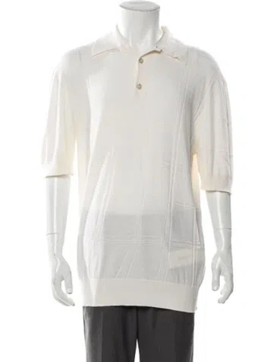 Pre-owned Hermes Cashmere Collar Polo Sweater In Neutral