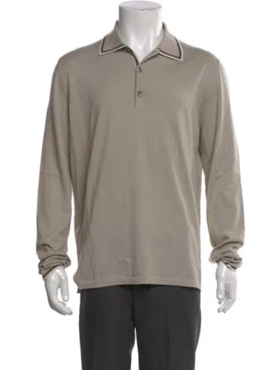 Pre-owned Hermes Cashmere Collar Polo Sweater In Neutral