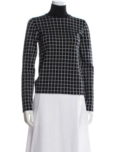 Pre-owned Hermes Cashmere Colorblock Pattern Sweater In Black/white