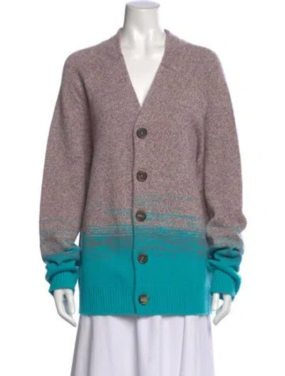 Pre-owned Hermes Cashmere Colorblock Pattern Sweater In Blue