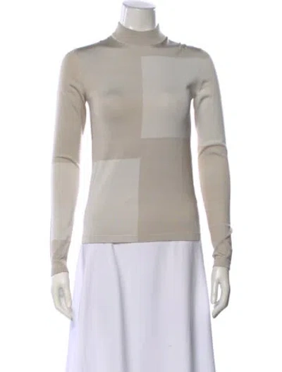 Pre-owned Hermes Cashmere Colorblock Pattern Sweater In Neutral