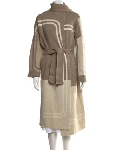 Pre-owned Hermes Cashmere Colorblock Pattern Sweater In Neutrals