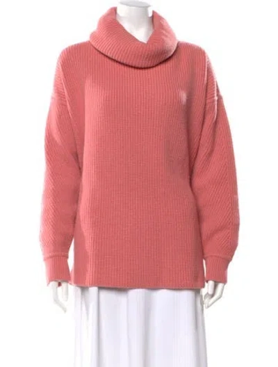 Pre-owned Hermes Cashmere Cowl Neck Sweater In Pink