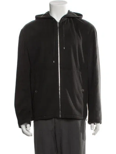 Pre-owned Hermes Cashmere Crew Neck Hoodie In Gray